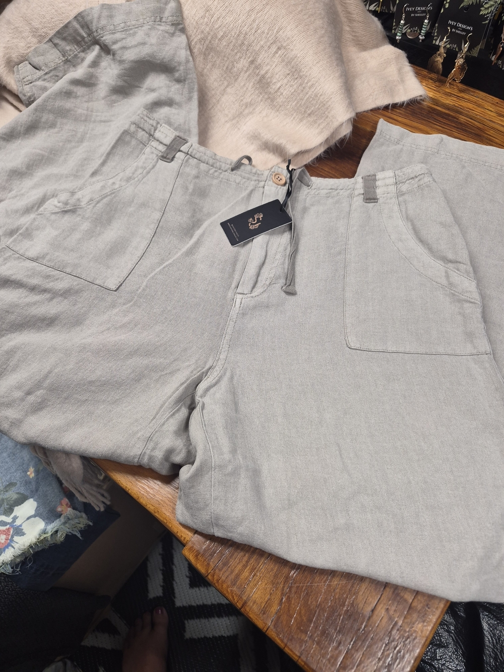 Women's Linen-Blend Casual Pants